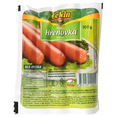 Cekin pileća hrenovka classic Vindija 100 g