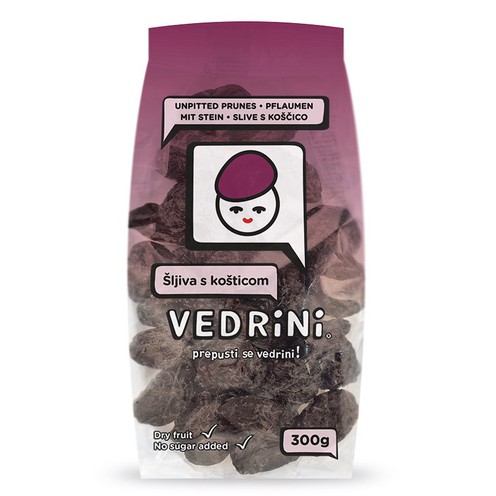 Dried unpitted prunes 300 g